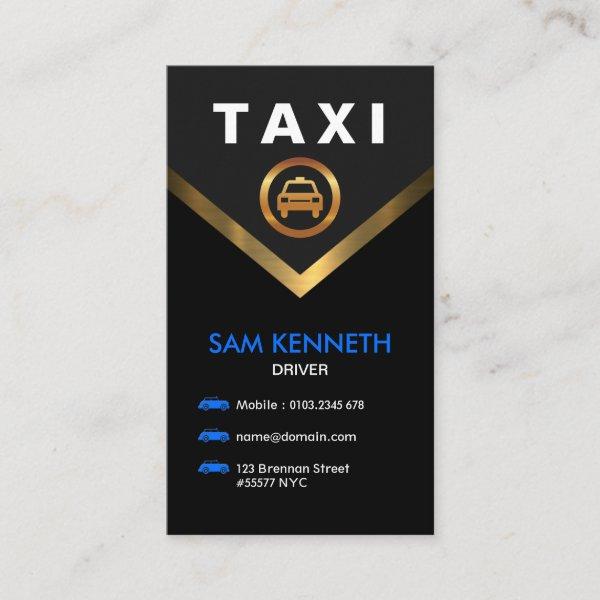 Special Blue Buttons V-Collar Gold Taxi Service