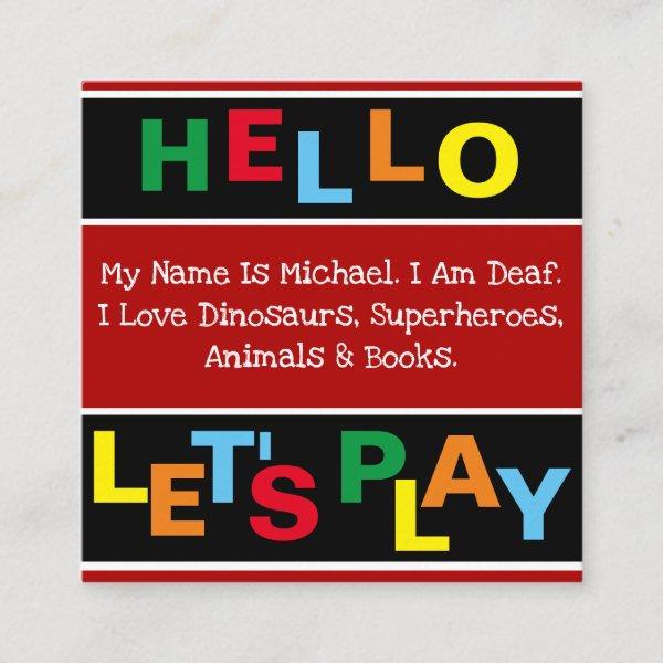 Special Needs Child "Hello" Card
