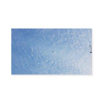 Speckled White Cloud Blue Sky Plane