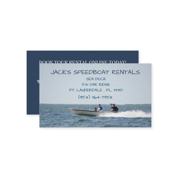 Speed boat on the open ocean rental boat