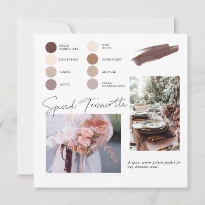 Spiced Terracotta Dusty Pink Peach Color Palette  Invitation
