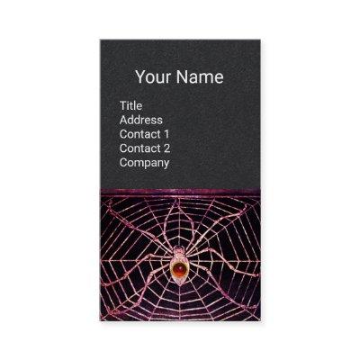 SPIDER AND WEB Red Ruby Gemstone Black Paper