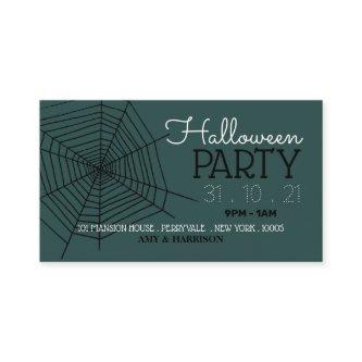 Spider's Web, Halloween Party Ticket Invitation