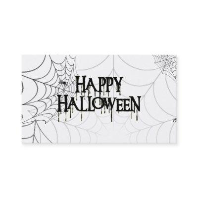 Spiderwebs And Happy Halloween Creepy Text