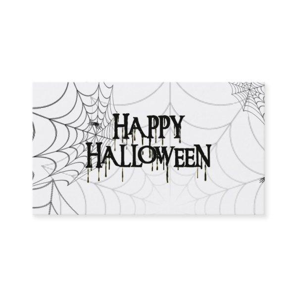 Spiderwebs And Happy Halloween Creepy Text