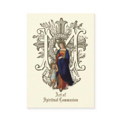 SPIRITUAL COMMUNION HOLY CARD CATHOLIC PRAYER