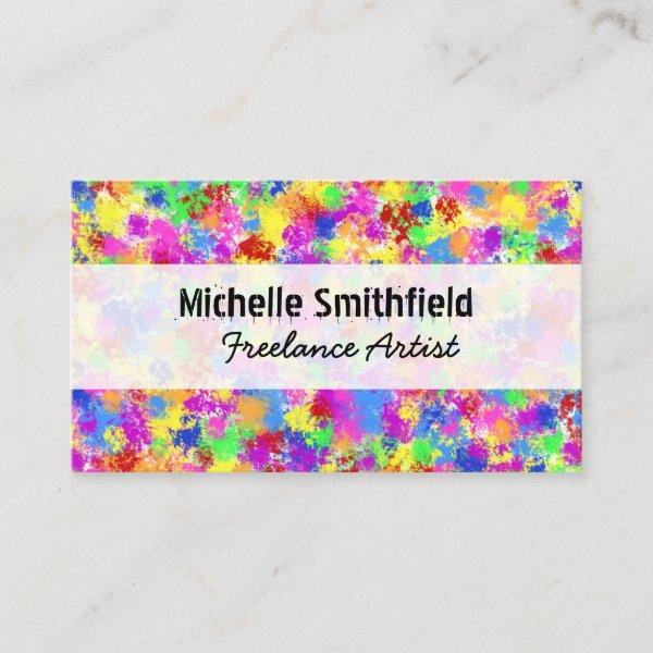 Splatter Paint Rainbow of Bright Color Background