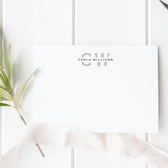Split Monogram elegant formal note from gray