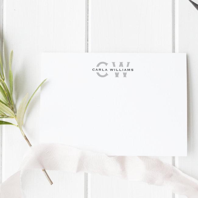 Split Monogram elegant formal note from gray