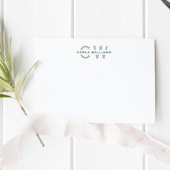 Split Monogram elegant formal note from green