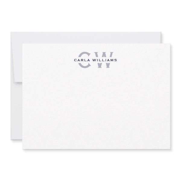 Split Monogram elegant formal note from NAVY