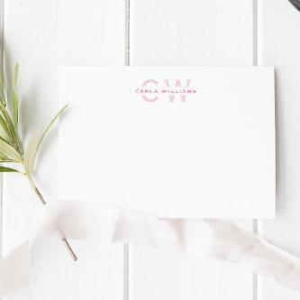 Split Monogram elegant formal note from pink