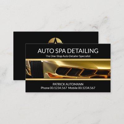 Sports Car Gold Lines Auto Detailing Professional