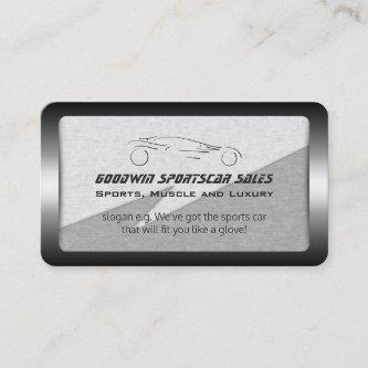 Sports Car Sales - faux metal, silver sportscar