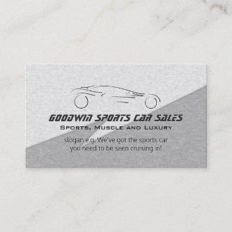 Sports Car Sales - faux metal, silver sportscar