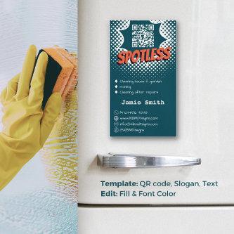 Spotless Blue: Custom House Cleaning QR-code  Magnet