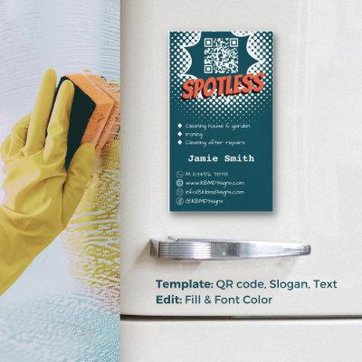 Spotless Blue: Custom House Cleaning QR-code  Magnet