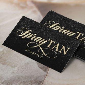 Spray Tan Modern Black Glitter Mobile Tanning