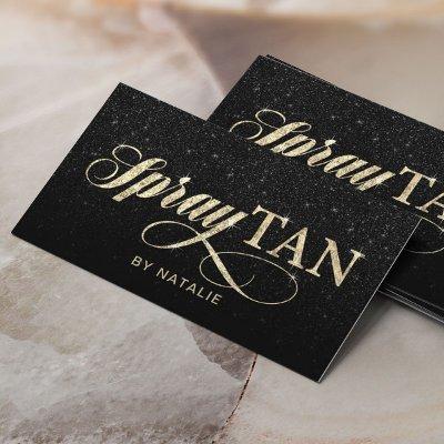 Spray Tan Modern Black Glitter Mobile Tanning