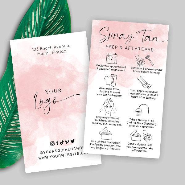 Spray Tan Prep & Aftercare Guide Blush Watercolor