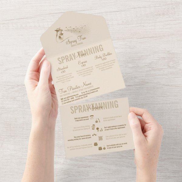 Spray Tanning Service Pricing Aftercare Tips All In One Invitation