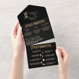 Spray Tanning Service Pricing All In One Invitation