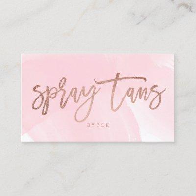 Spray tans logo elegant rose gold typography pink