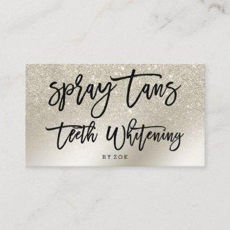 Spray tans logo teeth typography pearl glitter