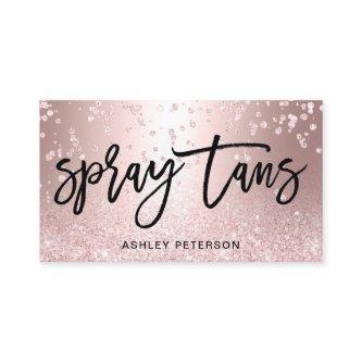 Spray tans rose gold glitter metallic confetti