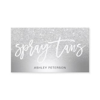 Spray tans silver glitter ombre metallic foil
