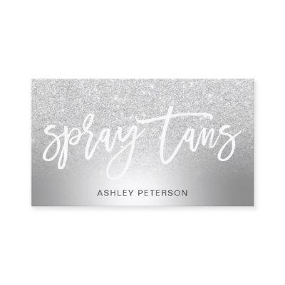 Spray tans silver glitter ombre metallic foil