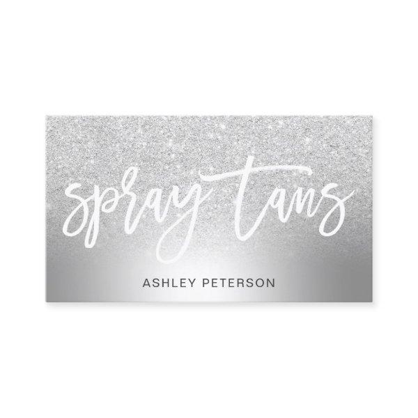 Spray tans silver glitter ombre metallic foil