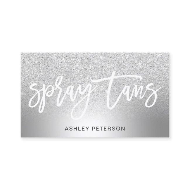 Spray tans silver glitter ombre metallic foil