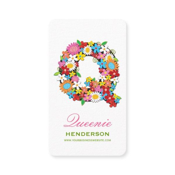 Spring Flowers Garden "Q" Monogram Profile Card