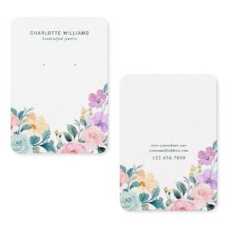 Spring Garden Floral Jewelry Display Card