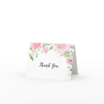 Spring Peony Wedding Thank You Card