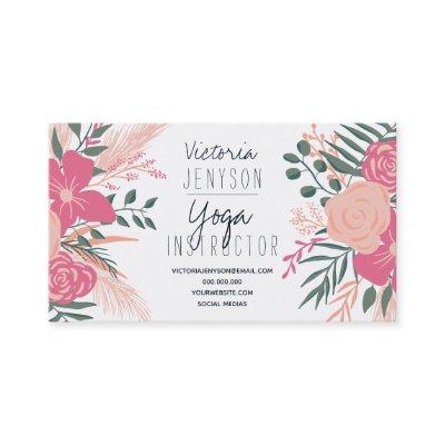 Spring tropical floral photo yoga instructor