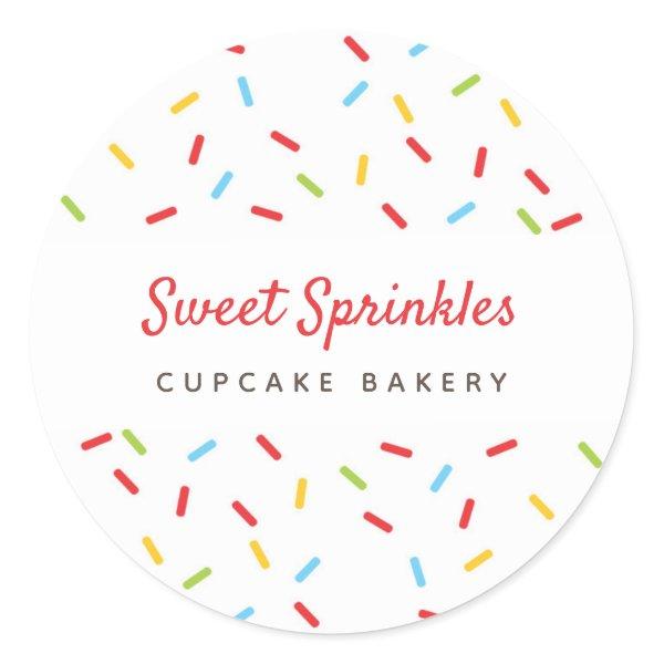 Sprinkles Colorful Bakery Desserts Catering Pastry Classic Round Sticker