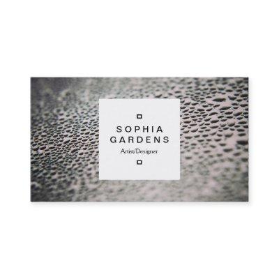 Square Label 03a - Water Droplets on Glass 02