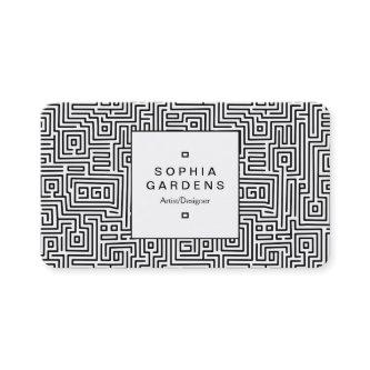 Square Label 04 - Kuba Maze Pattern