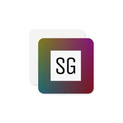 Square Panel - Initials - Gradient Y,M,B,R, Dark Square
