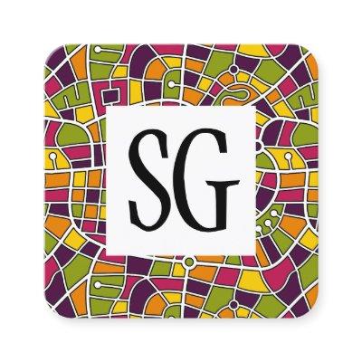 Square Panel - Initials - Map Pattern 030520 Square