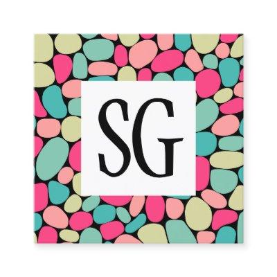 Square Panel - Initials - Pebble Shapes 01 Square