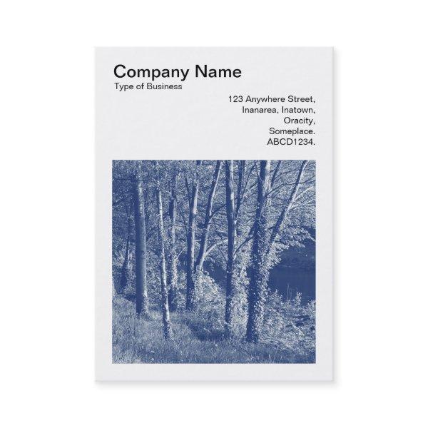 Square Photo (v3) - Trees by a River - Cyanotype