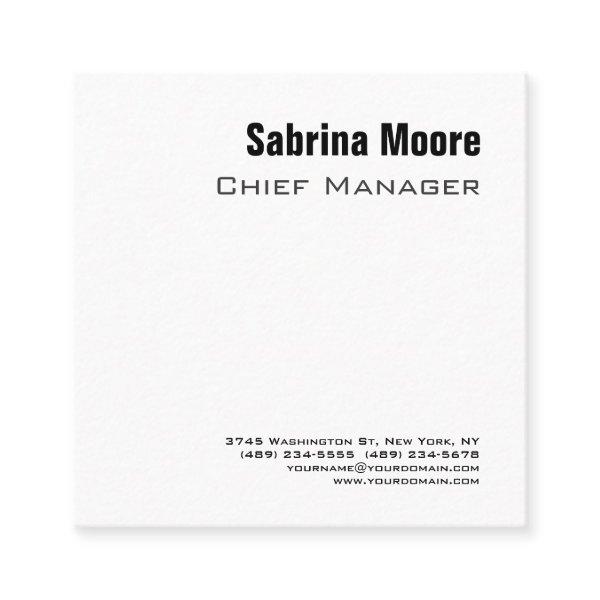 Square Size Modern Minimalist Plain Professional Square