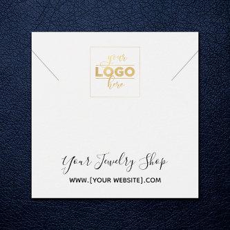 Square White Logo Necklace Display Card
