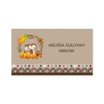 Squirrel and Pumpkins Rustic Wreath