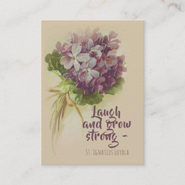 St. Ignatius Loyola Quote with Flowers Holy Card