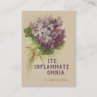 St. Ignatius Loyola Quote with Flowers Holy Card