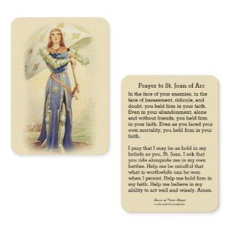 St. Joan of Arc Flag Soldier Catholic Holy Card